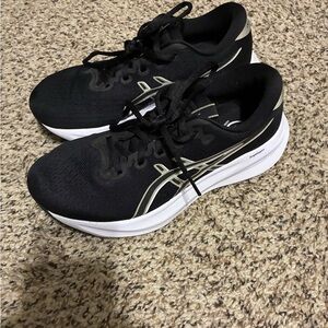 ASICS Black Athletic Sneakers with White Accents